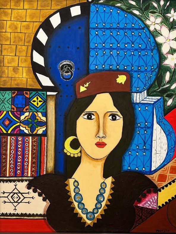 La médina bleue — Acrylique sur toile de Moufida Benkhalifa